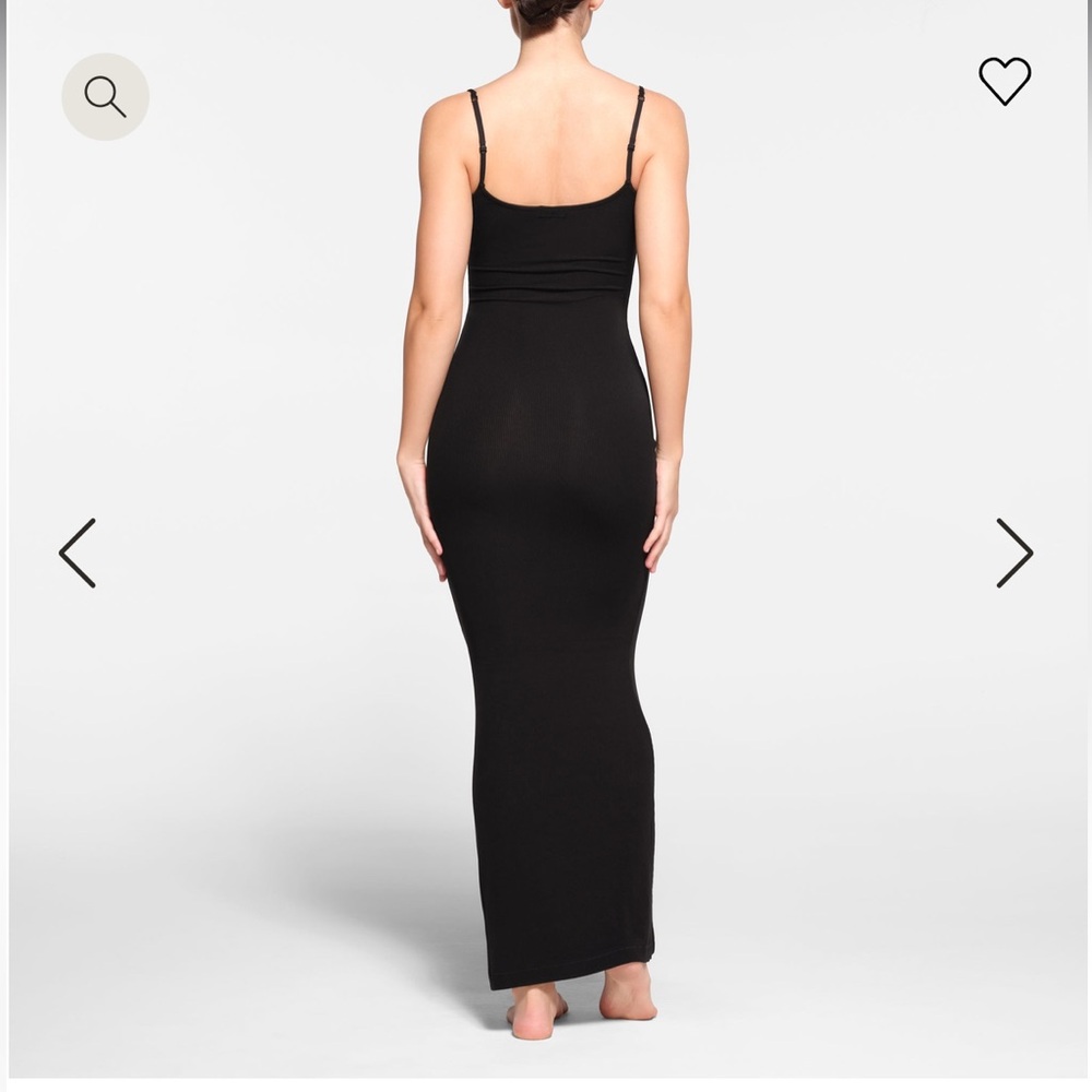 SKIMS Black Soft Long Lounge, Slip Dress // Onyx/ Medium in Black - Picture 7 of 10